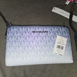 Michael Kors Blue and White Ombre Wristlet